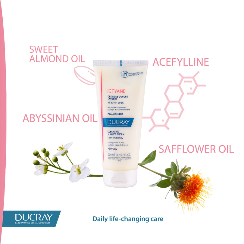 Ducray Ictyane Anti-Dryness Cleansing Shower Cream 200ml