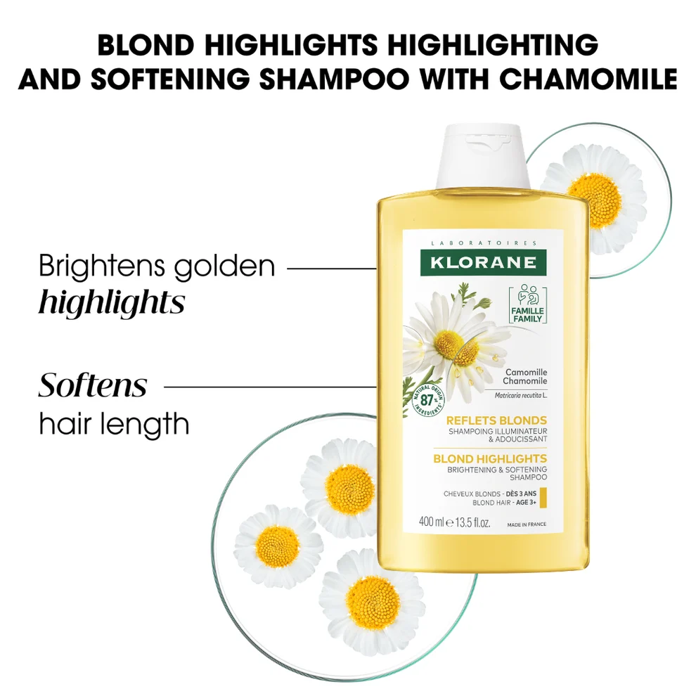 Klorane Blond Highlights Shampoo With Chamomile - 400 ml