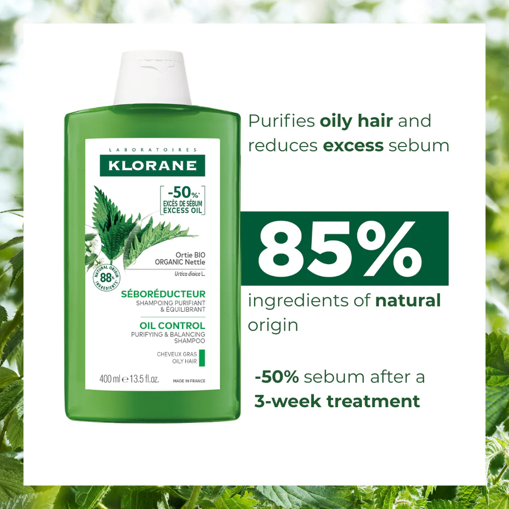 Klorane Oil Control Shampoo With Nettle - 400 ml