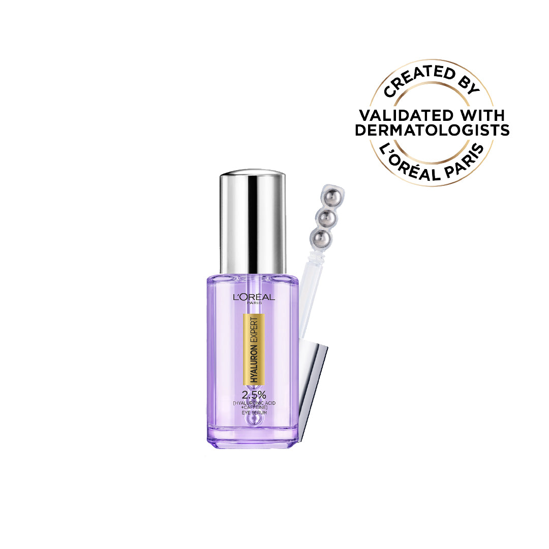 Hyaluron Expert Eye Serum, Targeted Eye Contour Treatment for Hydration and Plump, with Hyaluronic Acid and Caffeine