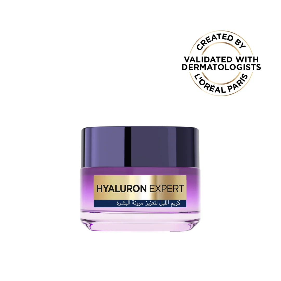 Hyaluron Expert, Replumping and Moisturizing Night Cream, against Fine Lines, for Intense Hydration, with Hyaluronic Acid